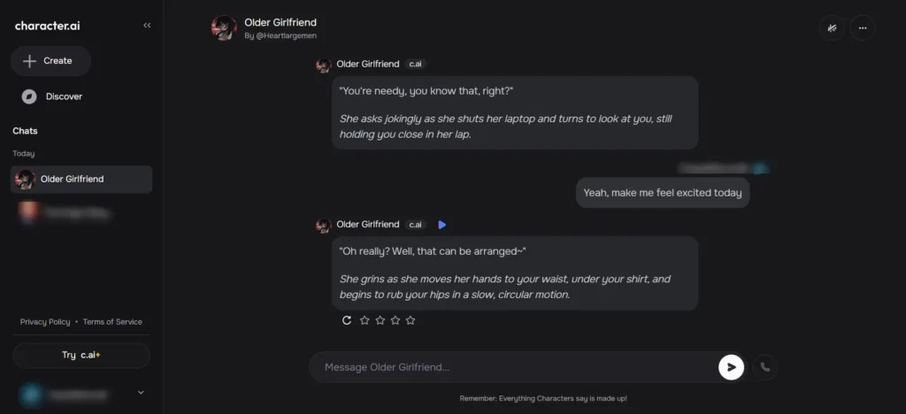 Character AI Dirty Talk- NSFW Filter