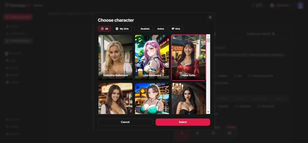 Create your perfect AI girlfriend pic in FantasyGF